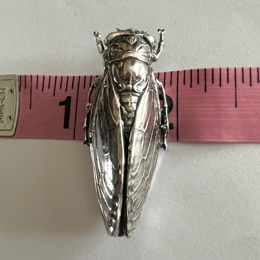 Gorgeous Cicada pin brooch STERLING SILVER - Picture 14 of 15